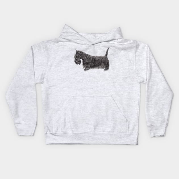 Scottish terrier Kids Hoodie by doggyshop